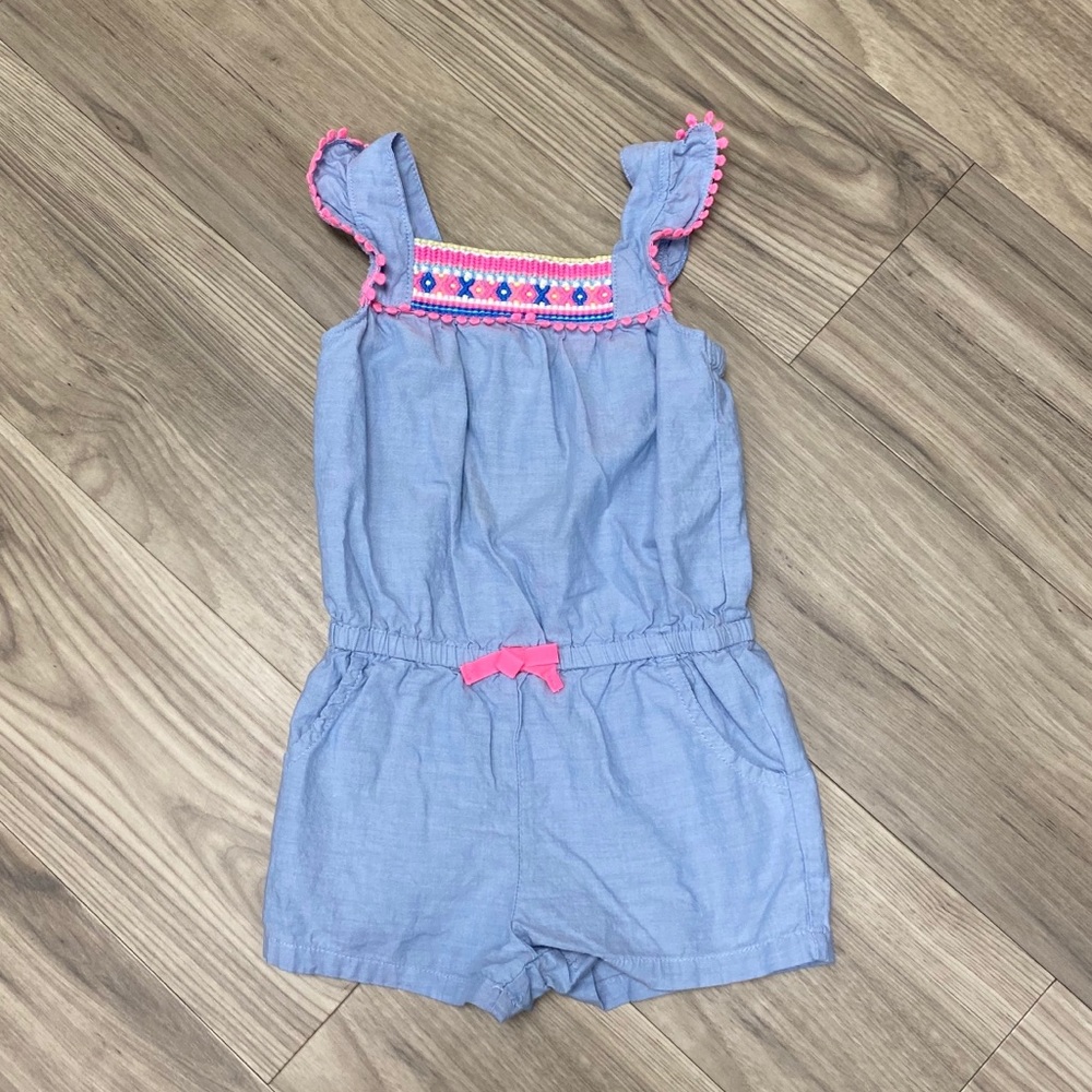 Girls 2T Blue & Pink Romper